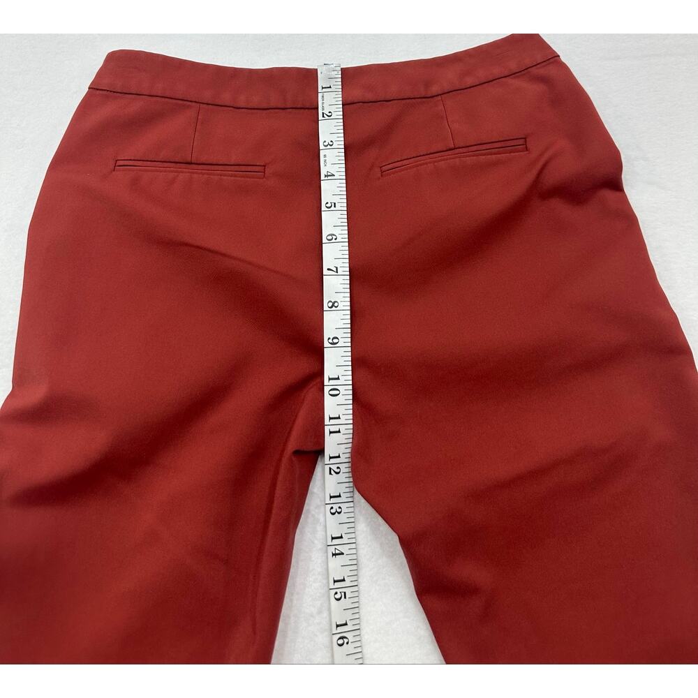 Giordano Ladies Rust Orange Cropped Straight Leg Trousers Size 25 - Picture 11 of 12